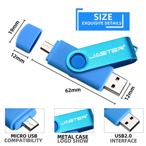JASTER High Speed USB Flash Drive OTG Pen Drive 128gb 64gb Usb Stick 32gb 256gb Pendrive Flash Disk for Android Micro/PC 3