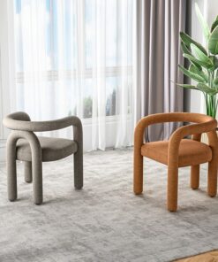 Wuli Armchair Scandinavian Designer Creative Curved Hotel Homestay Cashmere Dining Chair Model Room Backrest Leisure Chair.jpg